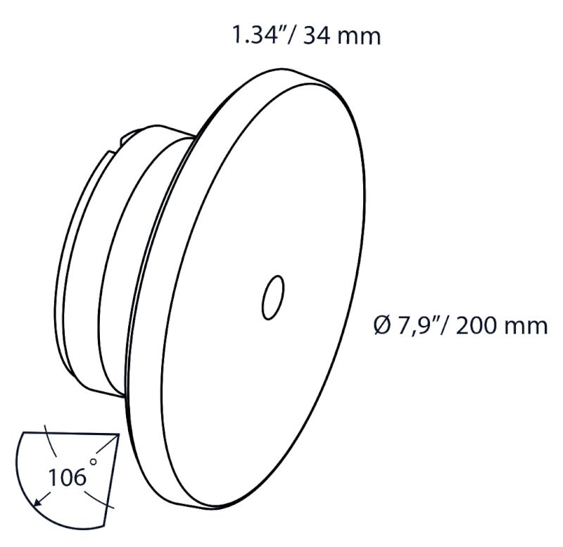 DISC WALL 100-230V Black with dimmer driver