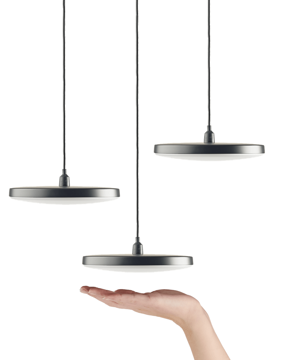 DISC PENDANT 100-230V Black with dimmer driver