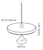 DISC PENDANT 100-230V Black with dimmer driver